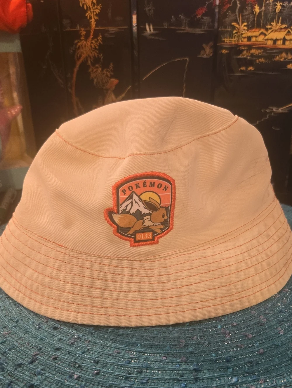 Pokemon Peach & Orange Eevee Patch Bucket Hat